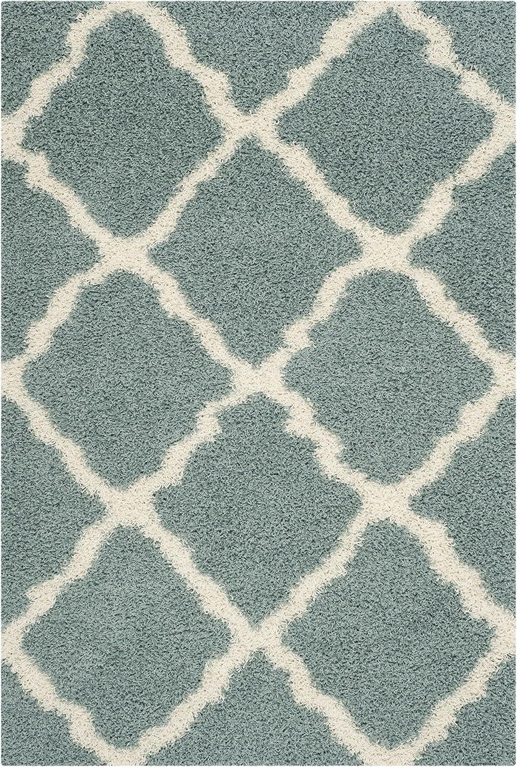 image:imageSAFAVIEH Area Rug 8x10 Dallas Shag Collection Large Ivory amp Beige Trellis Pattern NonShedding amp Easy Cleaning Plush Thick Pile Ideal for Living Room Bedroom Dining Space SGD257BSeafoamIvory