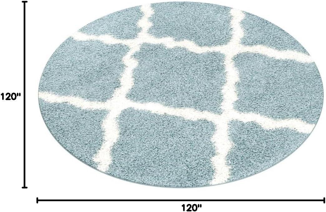 image:imageSAFAVIEH Area Rug 8x10 Dallas Shag Collection Large Ivory amp Beige Trellis Pattern NonShedding amp Easy Cleaning Plush Thick Pile Ideal for Living Room Bedroom Dining Space SGD257BSeafoamIvory