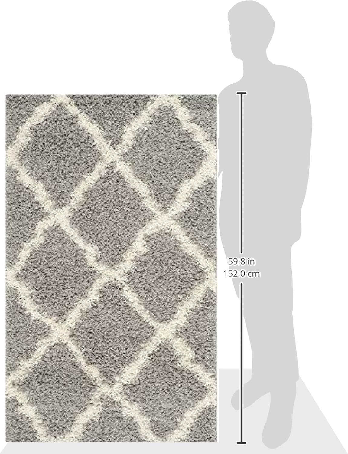 image:imageSAFAVIEH Area Rug 8x10 Dallas Shag Collection Large Ivory amp Beige Trellis Pattern NonShedding amp Easy Cleaning Plush Thick Pile Ideal for Living Room Bedroom Dining Space SGD257BGreyIvory