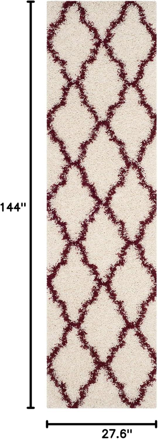 image:imageSAFAVIEH Area Rug 8x10 Dallas Shag Collection Large Ivory amp Beige Trellis Pattern NonShedding amp Easy Cleaning Plush Thick Pile Ideal for Living Room Bedroom Dining Space SGD257BIvoryRed