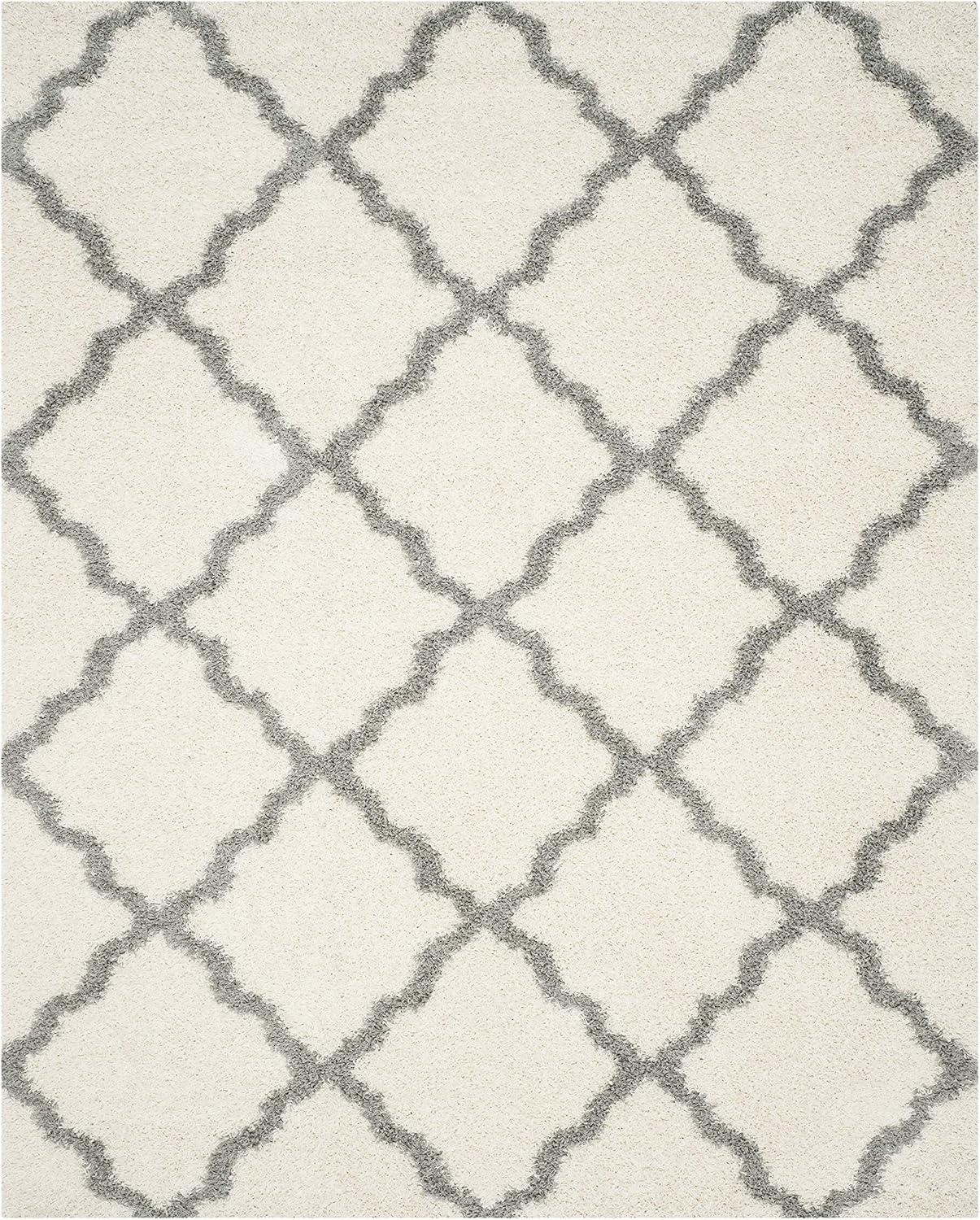 image:imageSAFAVIEH Area Rug 8x10 Dallas Shag Collection Large Ivory amp Beige Trellis Pattern NonShedding amp Easy Cleaning Plush Thick Pile Ideal for Living Room Bedroom Dining Space SGD257BIvoryGrey