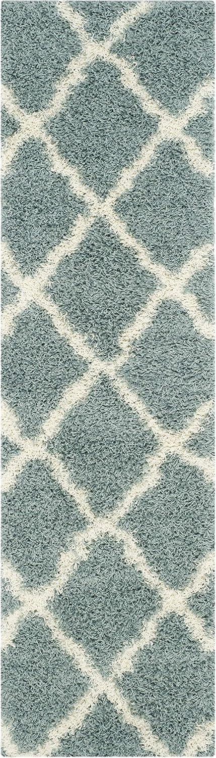 image:imageSAFAVIEH Area Rug 8x10 Dallas Shag Collection Large Ivory amp Beige Trellis Pattern NonShedding amp Easy Cleaning Plush Thick Pile Ideal for Living Room Bedroom Dining Space SGD257BSeafoamIvory