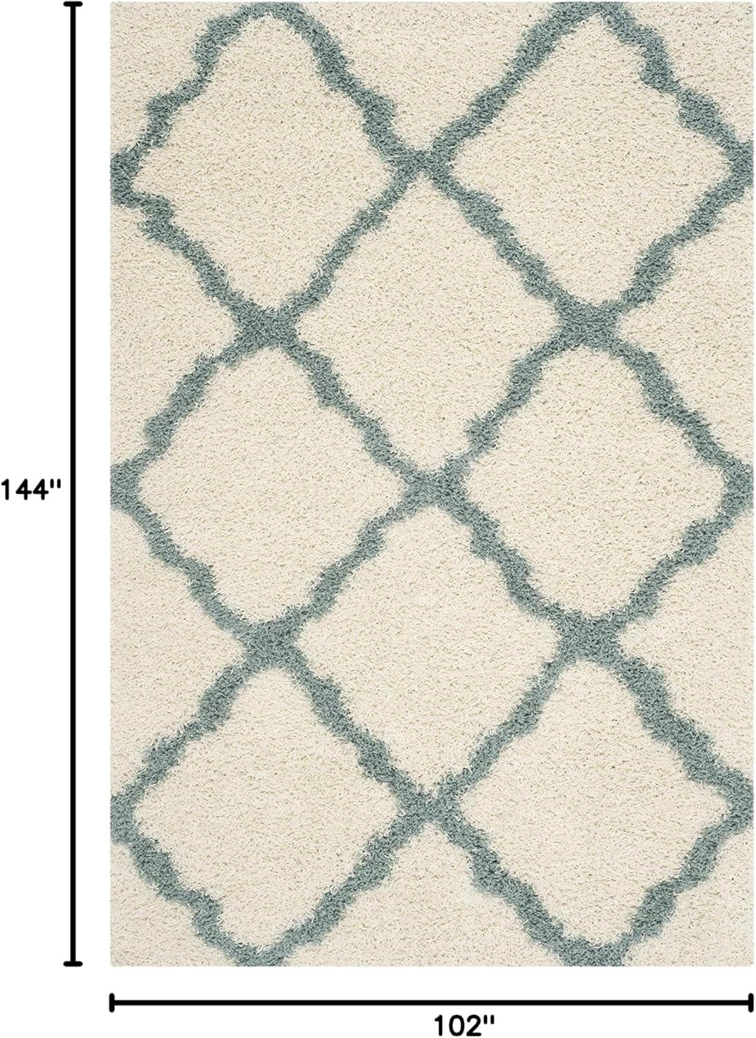 image:imageSAFAVIEH Area Rug 8x10 Dallas Shag Collection Large Ivory amp Beige Trellis Pattern NonShedding amp Easy Cleaning Plush Thick Pile Ideal for Living Room Bedroom Dining Space SGD257BIvoryLight Blue