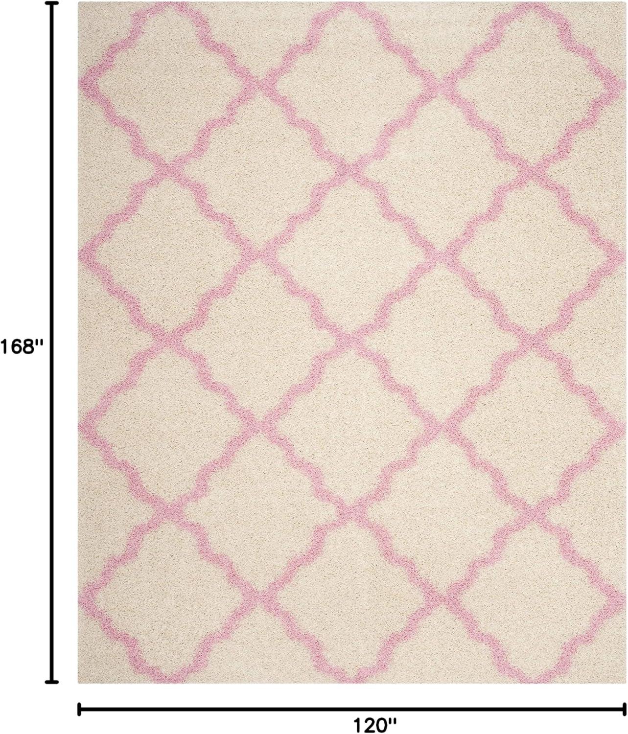image:imageSAFAVIEH Area Rug 8x10 Dallas Shag Collection Large Ivory amp Beige Trellis Pattern NonShedding amp Easy Cleaning Plush Thick Pile Ideal for Living Room Bedroom Dining Space SGD257BIvoryLight Pink