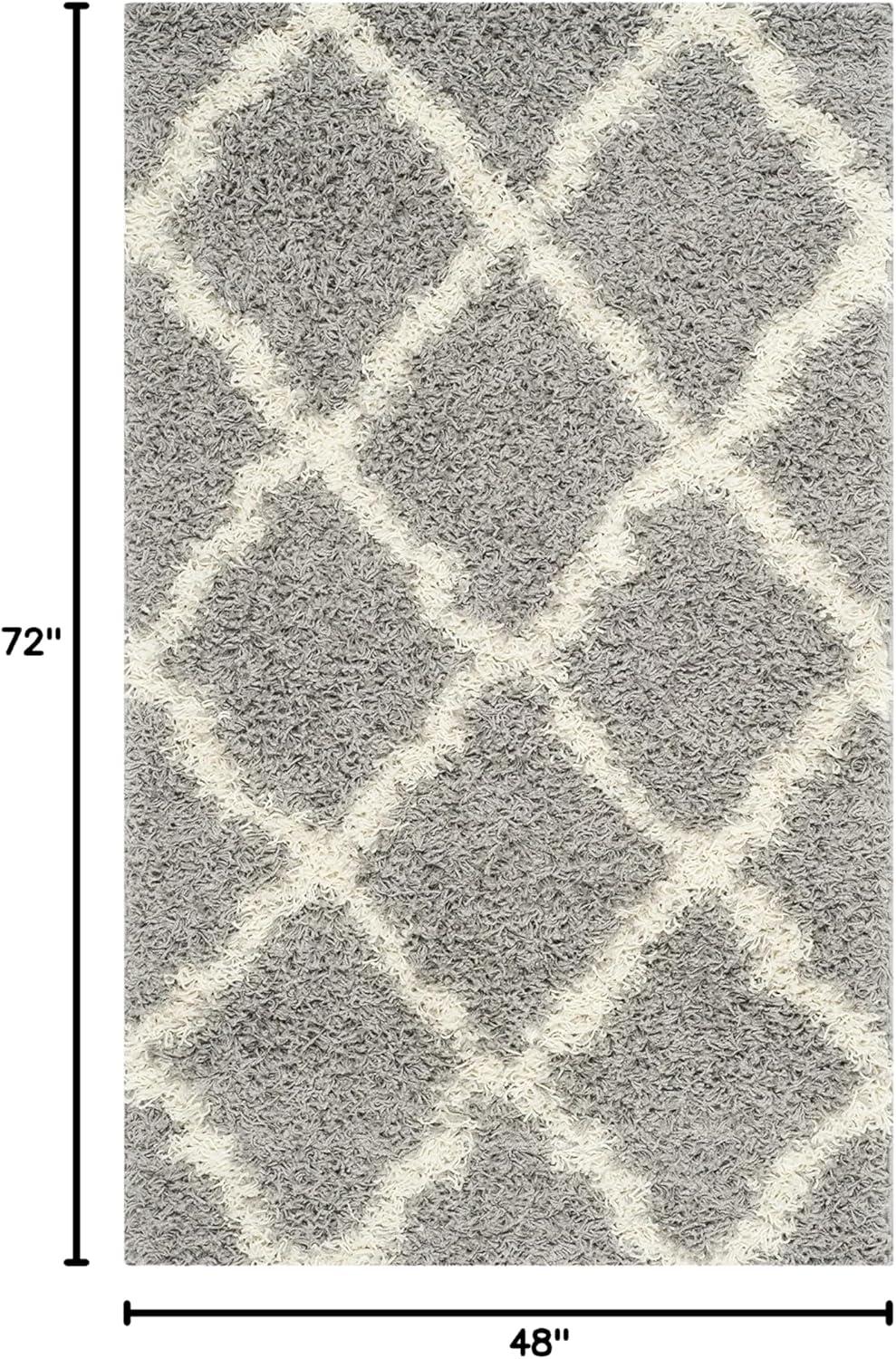 image:imageSAFAVIEH Area Rug 8x10 Dallas Shag Collection Large Ivory amp Beige Trellis Pattern NonShedding amp Easy Cleaning Plush Thick Pile Ideal for Living Room Bedroom Dining Space SGD257BGreyIvory