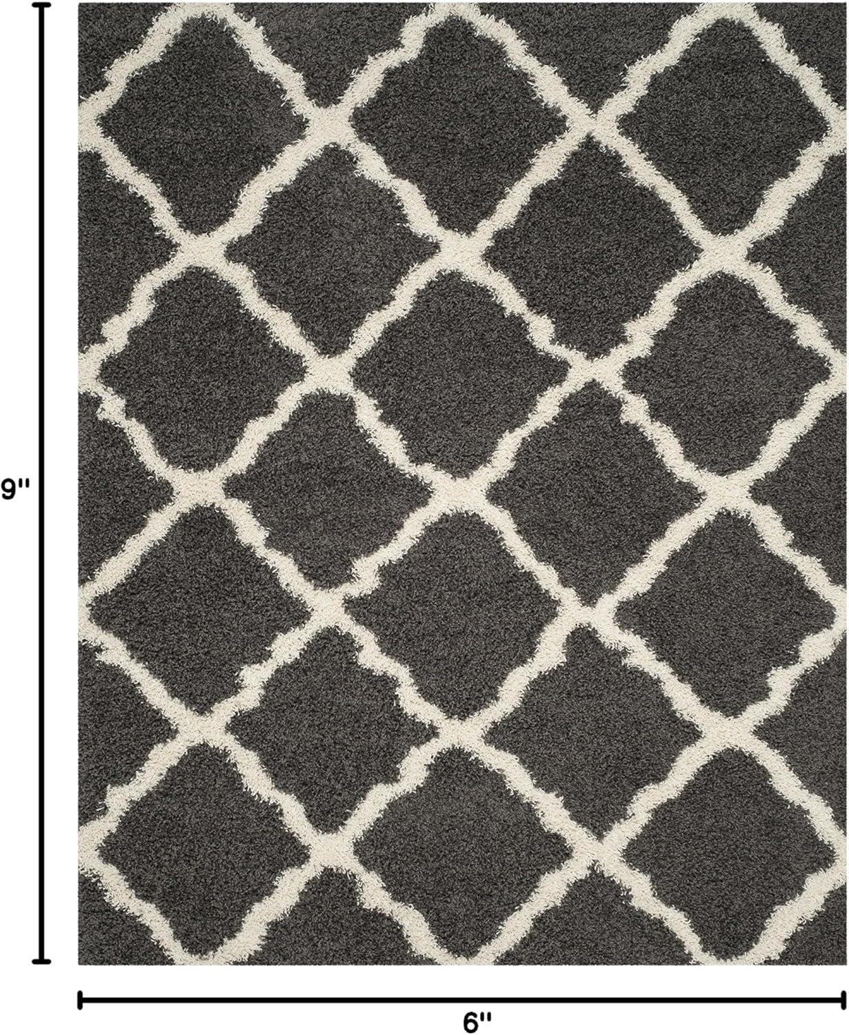image:imageSAFAVIEH Area Rug 8x10 Dallas Shag Collection Large Ivory amp Beige Trellis Pattern NonShedding amp Easy Cleaning Plush Thick Pile Ideal for Living Room Bedroom Dining Space SGD257BDark GreyIvory