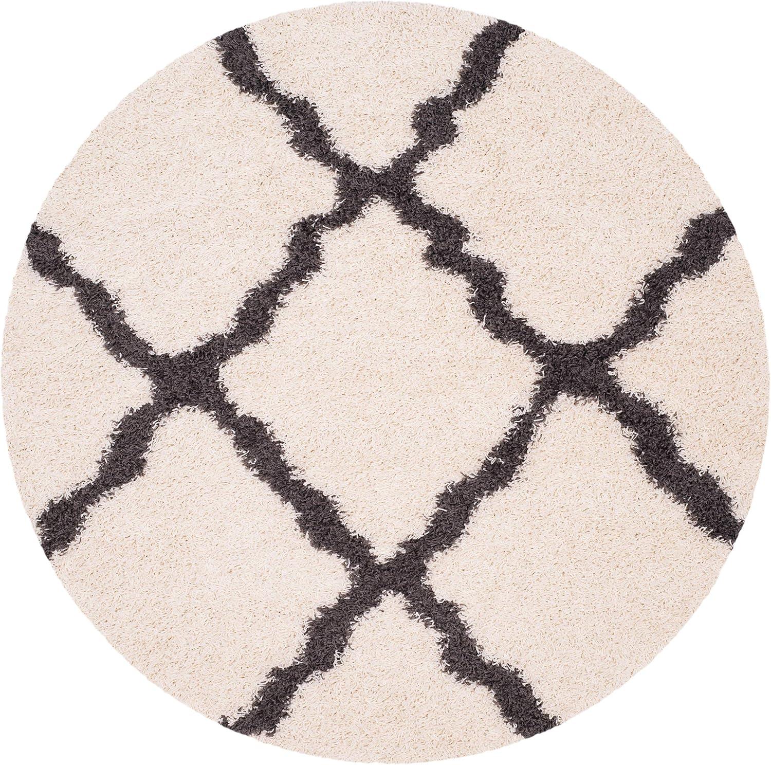 image:imageSAFAVIEH Area Rug 8x10 Dallas Shag Collection Large Ivory amp Beige Trellis Pattern NonShedding amp Easy Cleaning Plush Thick Pile Ideal for Living Room Bedroom Dining Space SGD257BIvoryDark Grey