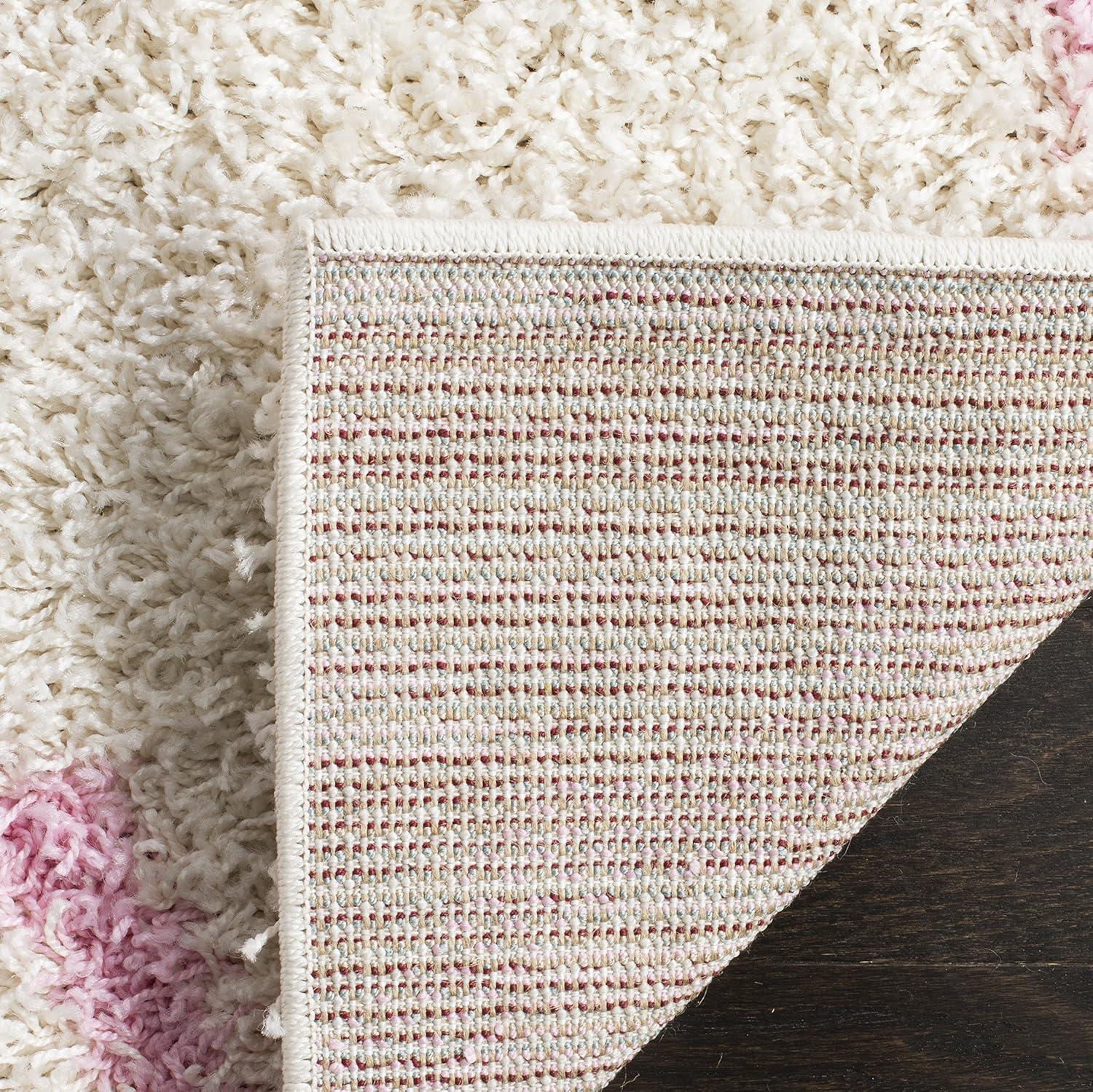 image:imageSAFAVIEH Area Rug 8x10 Dallas Shag Collection Large Ivory amp Beige Trellis Pattern NonShedding amp Easy Cleaning Plush Thick Pile Ideal for Living Room Bedroom Dining Space SGD257BIvoryLight Pink