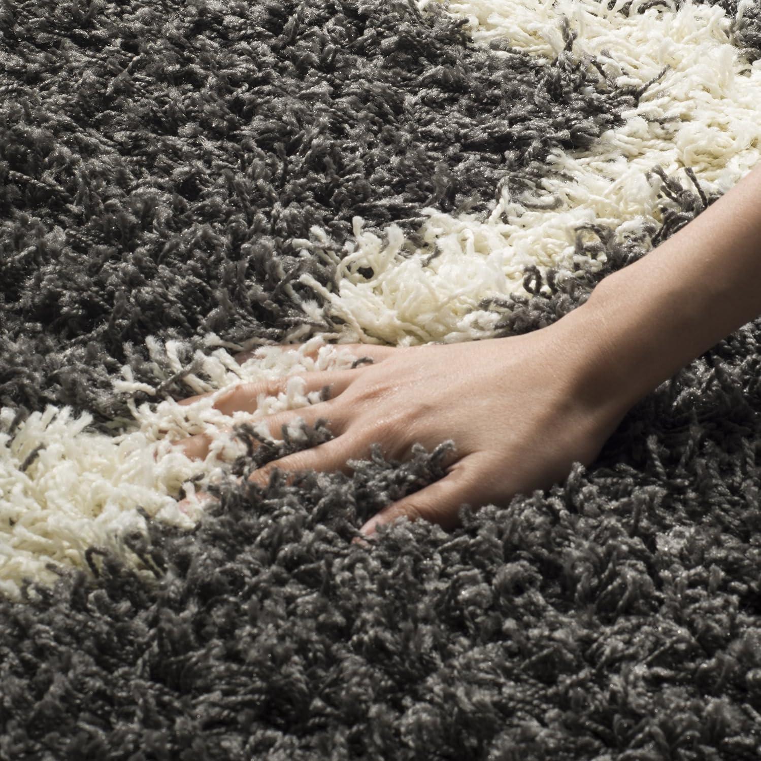 image:imageSAFAVIEH Area Rug 8x10 Dallas Shag Collection Large Ivory amp Beige Trellis Pattern NonShedding amp Easy Cleaning Plush Thick Pile Ideal for Living Room Bedroom Dining Space SGD257BDark GreyIvory