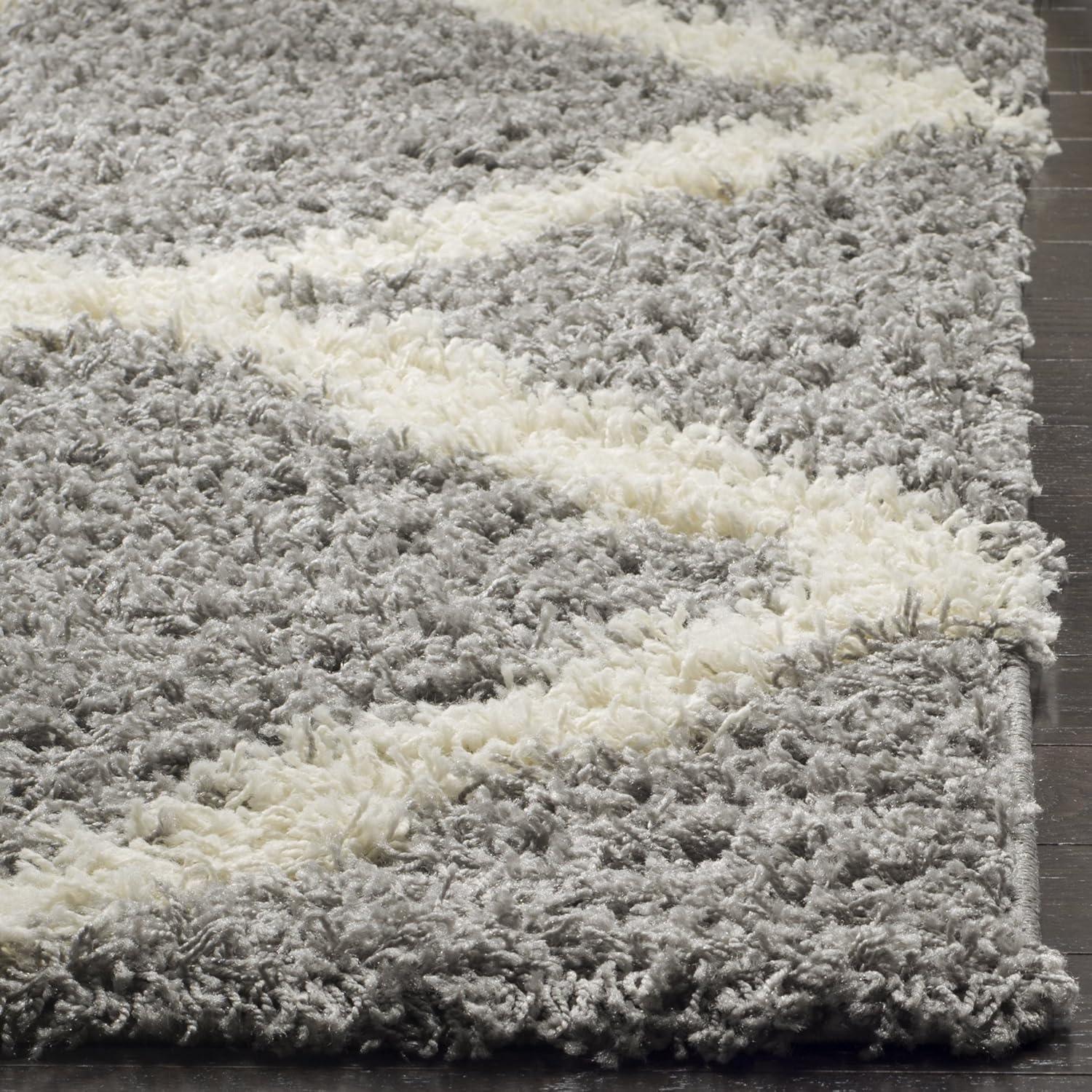 image:imageSAFAVIEH Area Rug 8x10 Dallas Shag Collection Large Ivory amp Beige Trellis Pattern NonShedding amp Easy Cleaning Plush Thick Pile Ideal for Living Room Bedroom Dining Space SGD257BGreyIvory