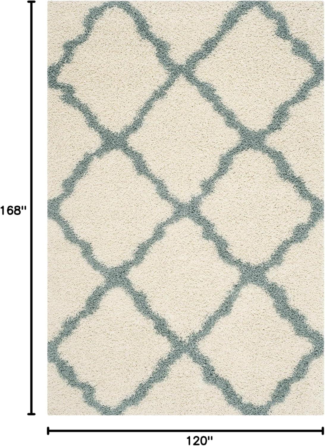 image:imageSAFAVIEH Area Rug 8x10 Dallas Shag Collection Large Ivory amp Beige Trellis Pattern NonShedding amp Easy Cleaning Plush Thick Pile Ideal for Living Room Bedroom Dining Space SGD257BIvoryLight Blue