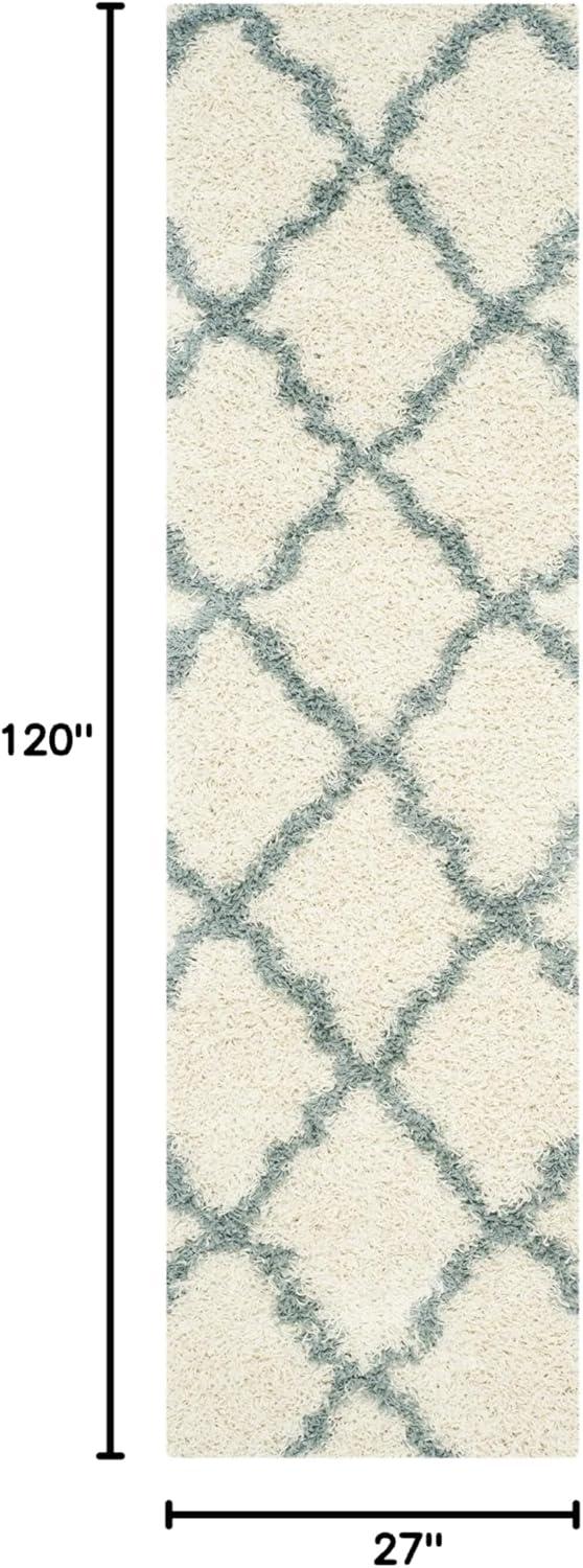 image:imageSAFAVIEH Area Rug 8x10 Dallas Shag Collection Large Ivory amp Beige Trellis Pattern NonShedding amp Easy Cleaning Plush Thick Pile Ideal for Living Room Bedroom Dining Space SGD257BIvoryLight Blue
