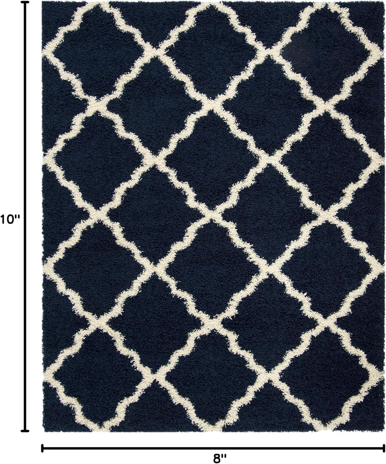 image:imageSAFAVIEH Area Rug 8x10 Dallas Shag Collection Large Ivory amp Beige Trellis Pattern NonShedding amp Easy Cleaning Plush Thick Pile Ideal for Living Room Bedroom Dining Space SGD257BNavyIvory