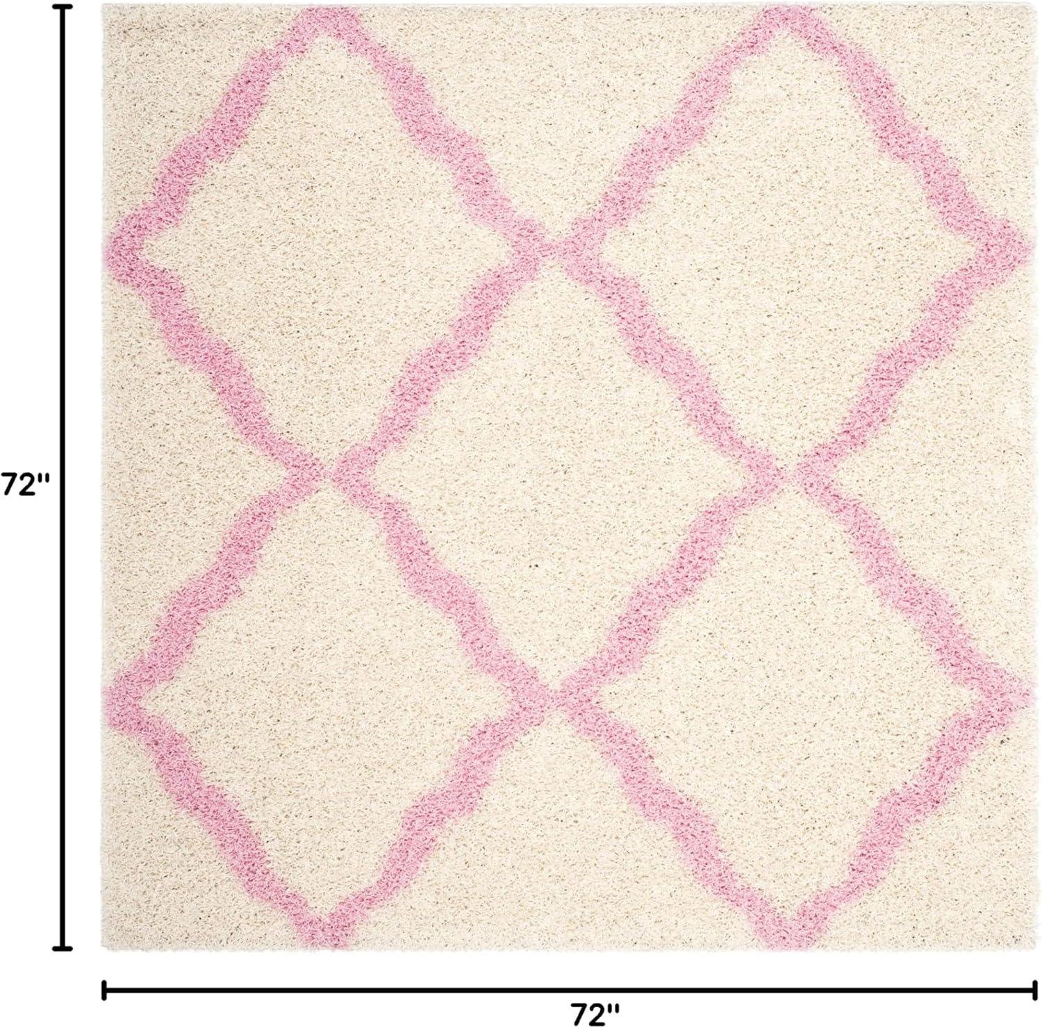 image:imageSAFAVIEH Area Rug 8x10 Dallas Shag Collection Large Ivory amp Beige Trellis Pattern NonShedding amp Easy Cleaning Plush Thick Pile Ideal for Living Room Bedroom Dining Space SGD257BIvoryLight Pink