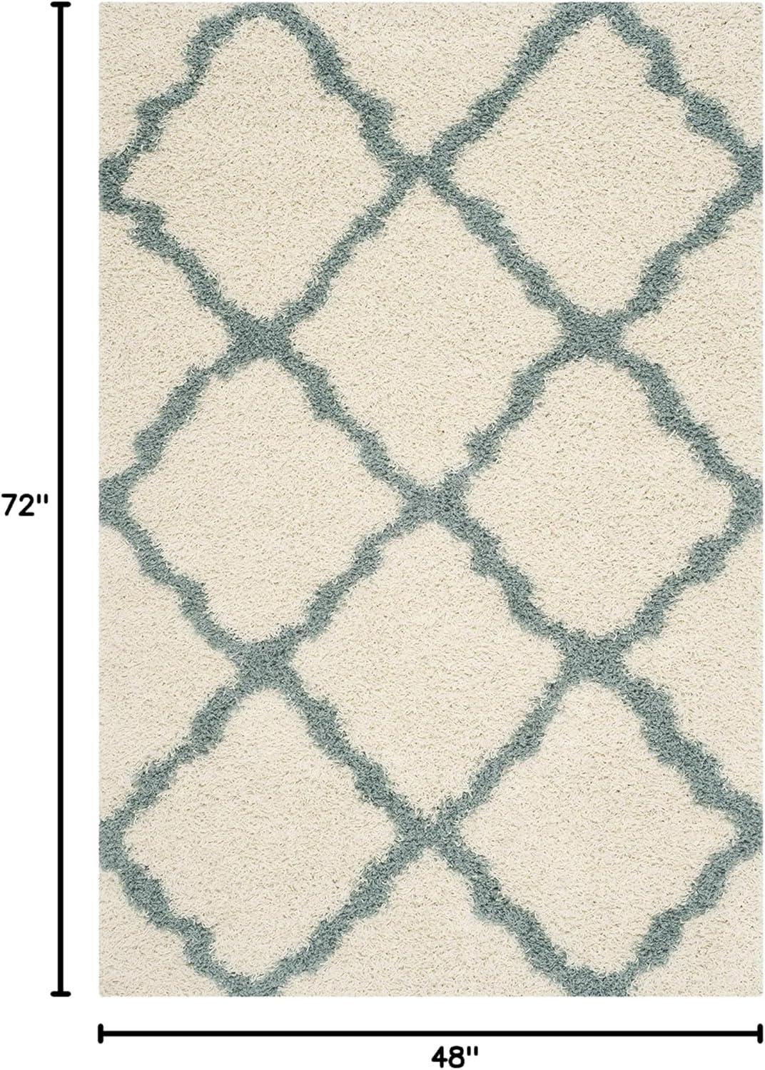 image:imageSAFAVIEH Area Rug 8x10 Dallas Shag Collection Large Ivory amp Beige Trellis Pattern NonShedding amp Easy Cleaning Plush Thick Pile Ideal for Living Room Bedroom Dining Space SGD257BIvoryLight Blue