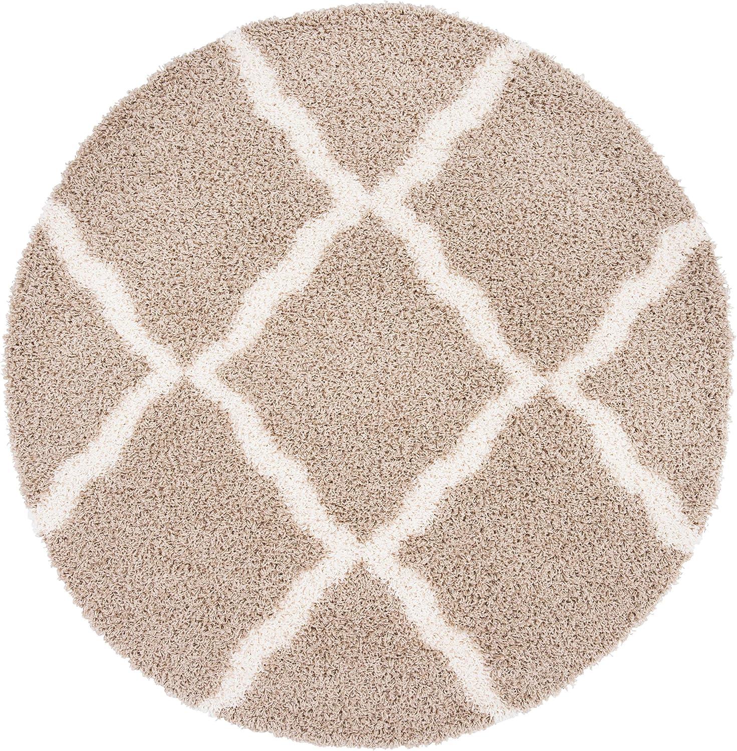 image:imageSAFAVIEH Area Rug 8x10 Dallas Shag Collection Large Ivory amp Beige Trellis Pattern NonShedding amp Easy Cleaning Plush Thick Pile Ideal for Living Room Bedroom Dining Space SGD257BBeigeIvory