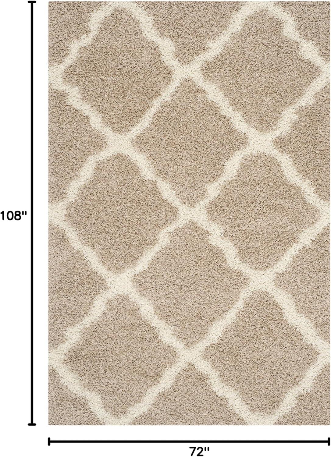 image:imageSAFAVIEH Area Rug 8x10 Dallas Shag Collection Large Ivory amp Beige Trellis Pattern NonShedding amp Easy Cleaning Plush Thick Pile Ideal for Living Room Bedroom Dining Space SGD257BBeigeIvory