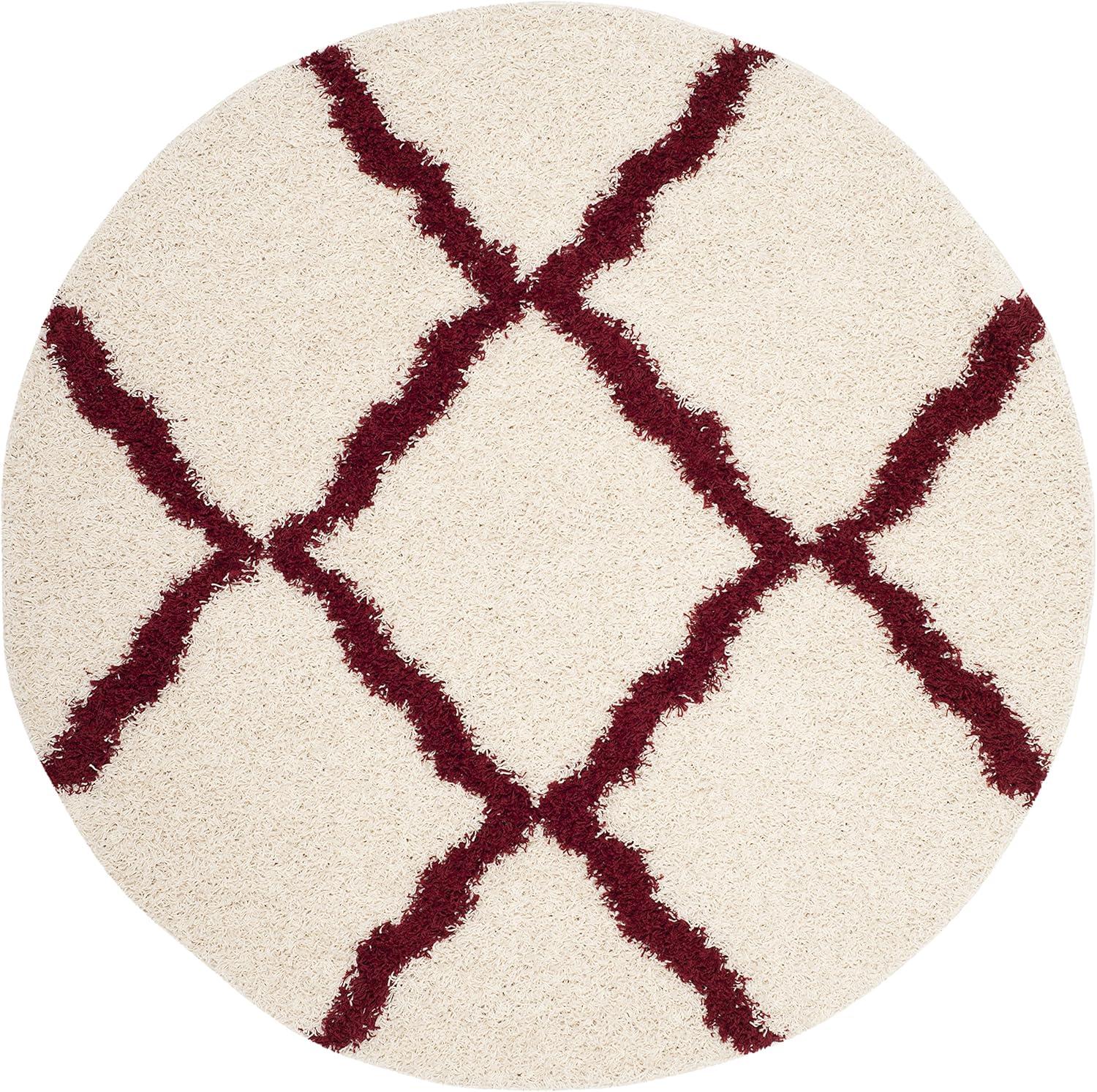 image:imageSAFAVIEH Area Rug 8x10 Dallas Shag Collection Large Ivory amp Beige Trellis Pattern NonShedding amp Easy Cleaning Plush Thick Pile Ideal for Living Room Bedroom Dining Space SGD257BIvoryRed