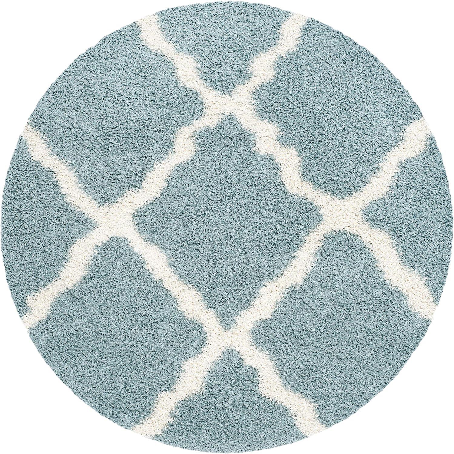 image:imageSAFAVIEH Area Rug 8x10 Dallas Shag Collection Large Ivory amp Beige Trellis Pattern NonShedding amp Easy Cleaning Plush Thick Pile Ideal for Living Room Bedroom Dining Space SGD257BSeafoamIvory