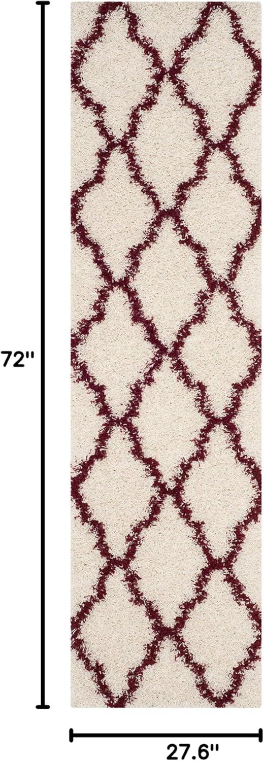 image:imageSAFAVIEH Area Rug 8x10 Dallas Shag Collection Large Ivory amp Beige Trellis Pattern NonShedding amp Easy Cleaning Plush Thick Pile Ideal for Living Room Bedroom Dining Space SGD257BIvoryRed