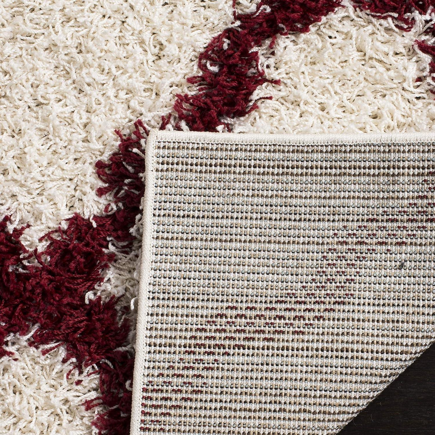image:imageSAFAVIEH Area Rug 8x10 Dallas Shag Collection Large Ivory amp Beige Trellis Pattern NonShedding amp Easy Cleaning Plush Thick Pile Ideal for Living Room Bedroom Dining Space SGD257BIvoryRed