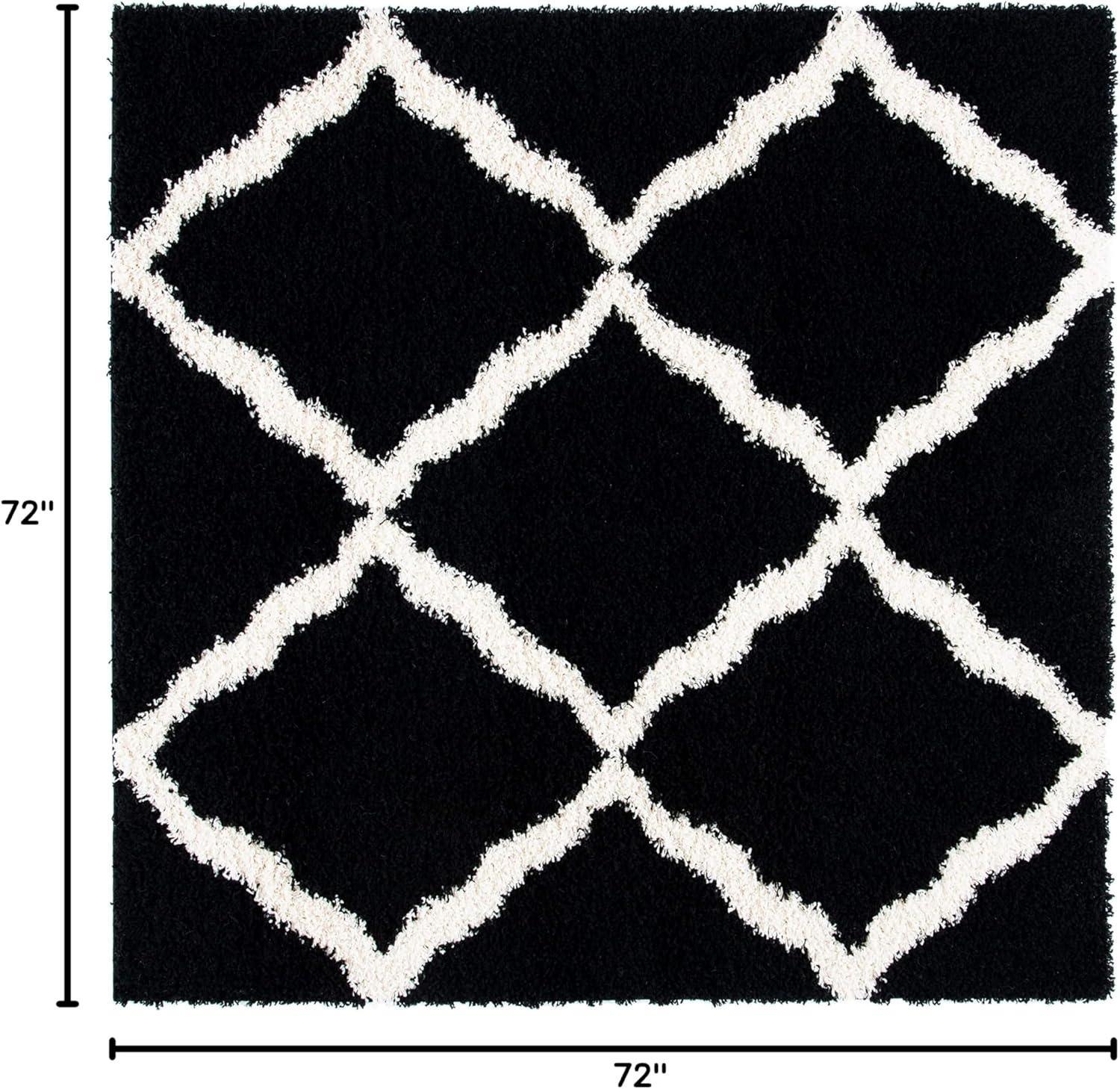 image:imageSAFAVIEH Area Rug 8x10 Dallas Shag Collection Large Ivory amp Beige Trellis Pattern NonShedding amp Easy Cleaning Plush Thick Pile Ideal for Living Room Bedroom Dining Space SGD257BBlackIvory