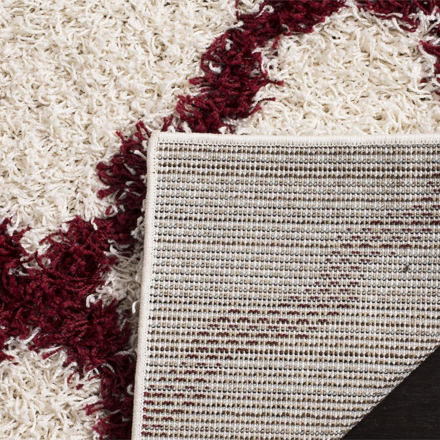 image:imageSAFAVIEH Area Rug 8x10 Dallas Shag Collection Large Ivory amp Beige Trellis Pattern NonShedding amp Easy Cleaning Plush Thick Pile Ideal for Living Room Bedroom Dining Space SGD257BIvoryRed
