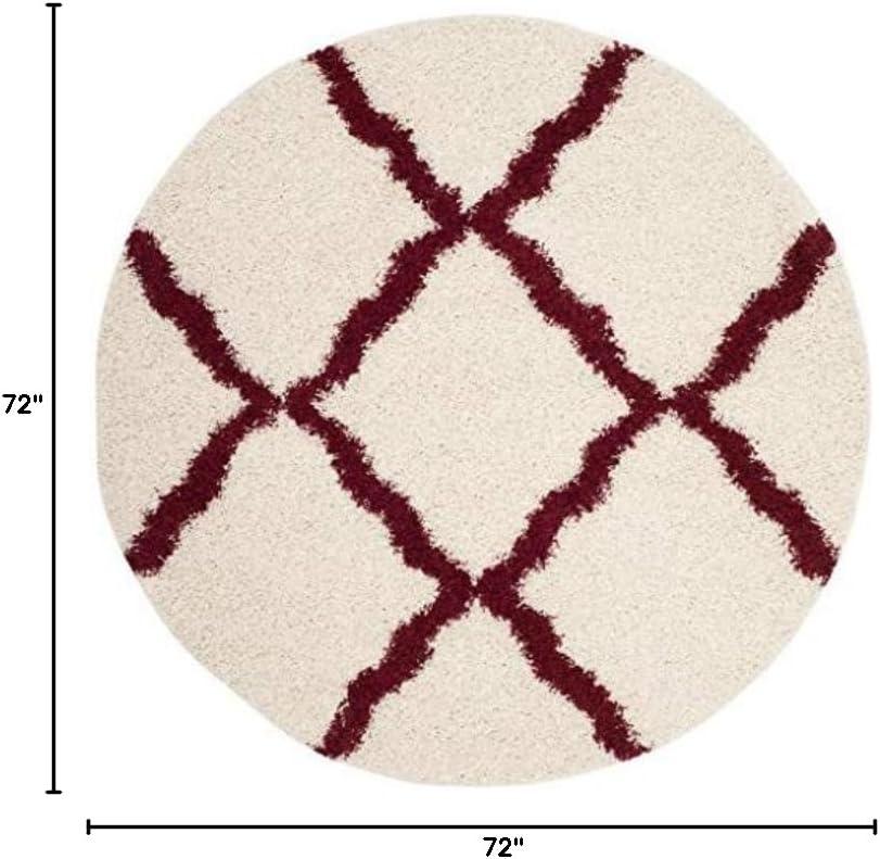 image:imageSAFAVIEH Area Rug 8x10 Dallas Shag Collection Large Ivory amp Beige Trellis Pattern NonShedding amp Easy Cleaning Plush Thick Pile Ideal for Living Room Bedroom Dining Space SGD257BIvoryRed