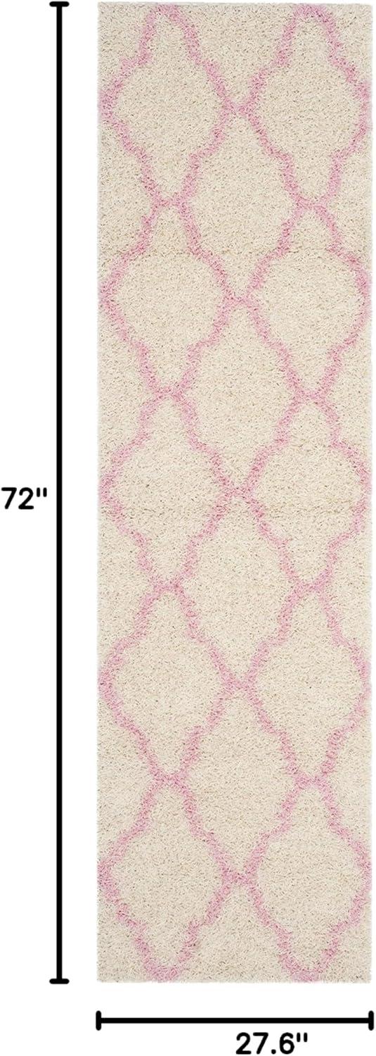 image:imageSAFAVIEH Area Rug 8x10 Dallas Shag Collection Large Ivory amp Beige Trellis Pattern NonShedding amp Easy Cleaning Plush Thick Pile Ideal for Living Room Bedroom Dining Space SGD257BIvoryLight Pink