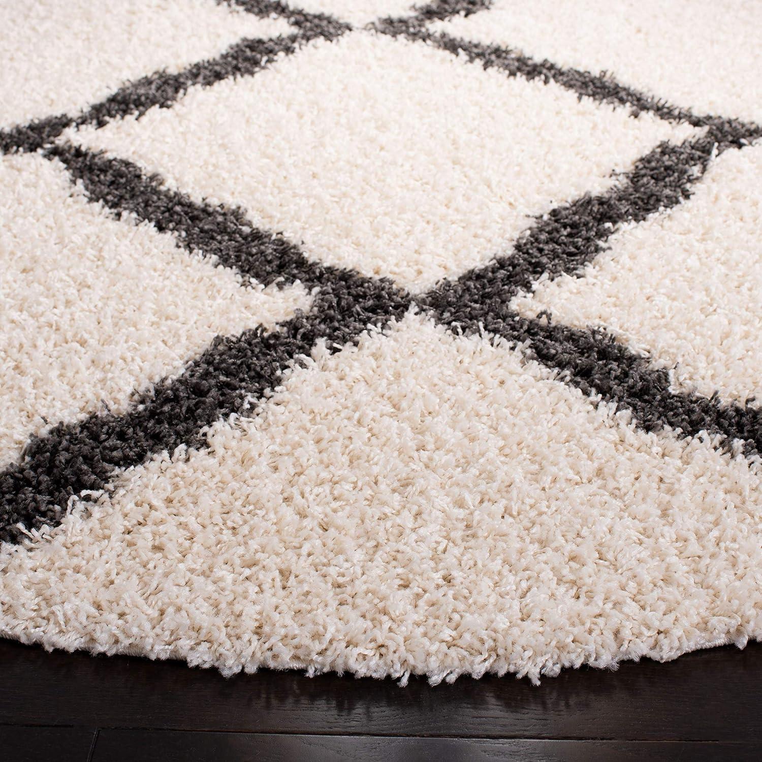 image:imageSAFAVIEH Area Rug 8x10 Dallas Shag Collection Large Ivory amp Beige Trellis Pattern NonShedding amp Easy Cleaning Plush Thick Pile Ideal for Living Room Bedroom Dining Space SGD257BIvoryDark Grey