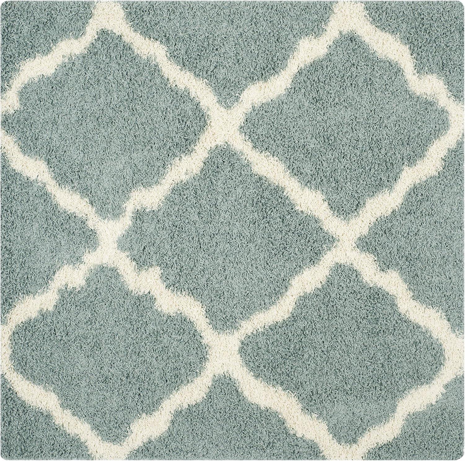image:imageSAFAVIEH Area Rug 8x10 Dallas Shag Collection Large Ivory amp Beige Trellis Pattern NonShedding amp Easy Cleaning Plush Thick Pile Ideal for Living Room Bedroom Dining Space SGD257BSeafoamIvory