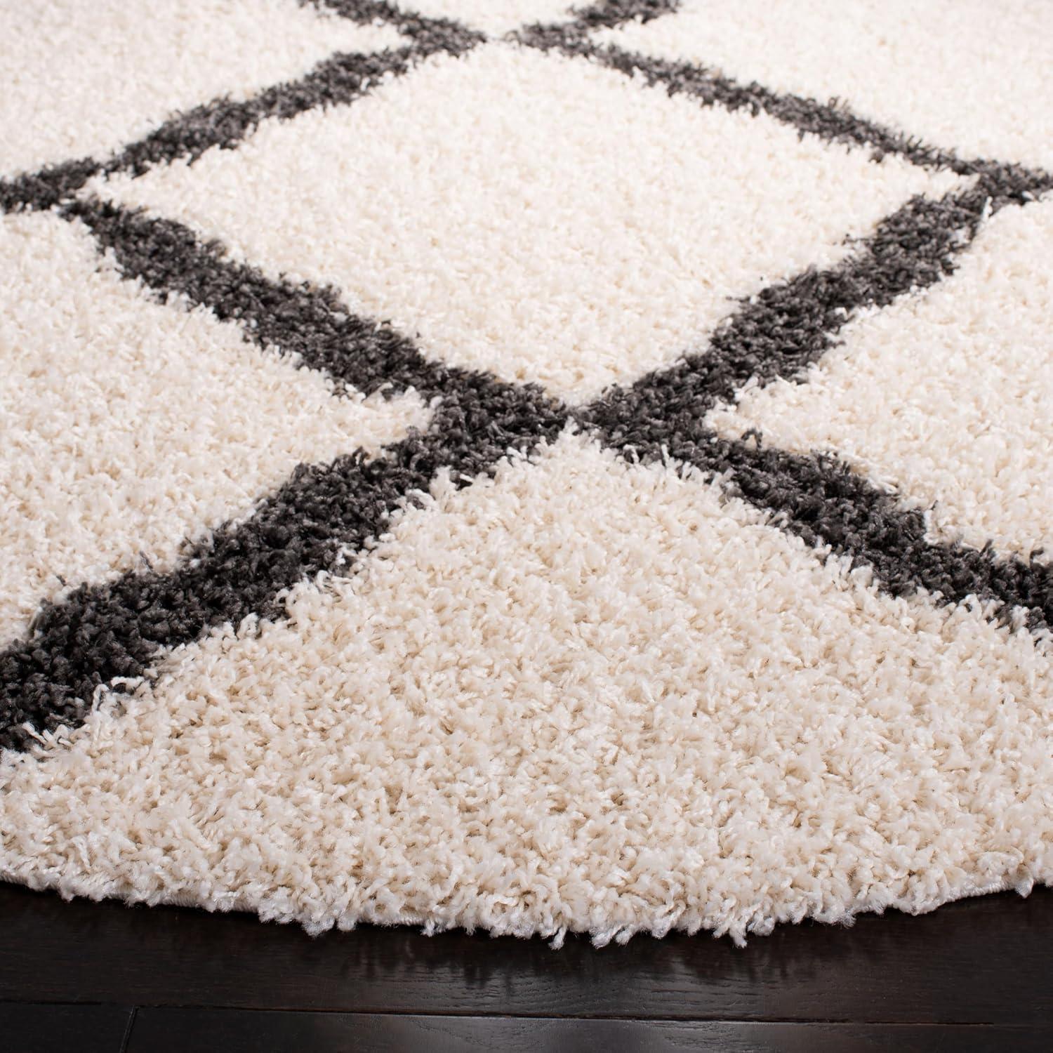 image:imageSAFAVIEH Area Rug 8x10 Dallas Shag Collection Large Ivory amp Beige Trellis Pattern NonShedding amp Easy Cleaning Plush Thick Pile Ideal for Living Room Bedroom Dining Space SGD257BIvoryDark Grey