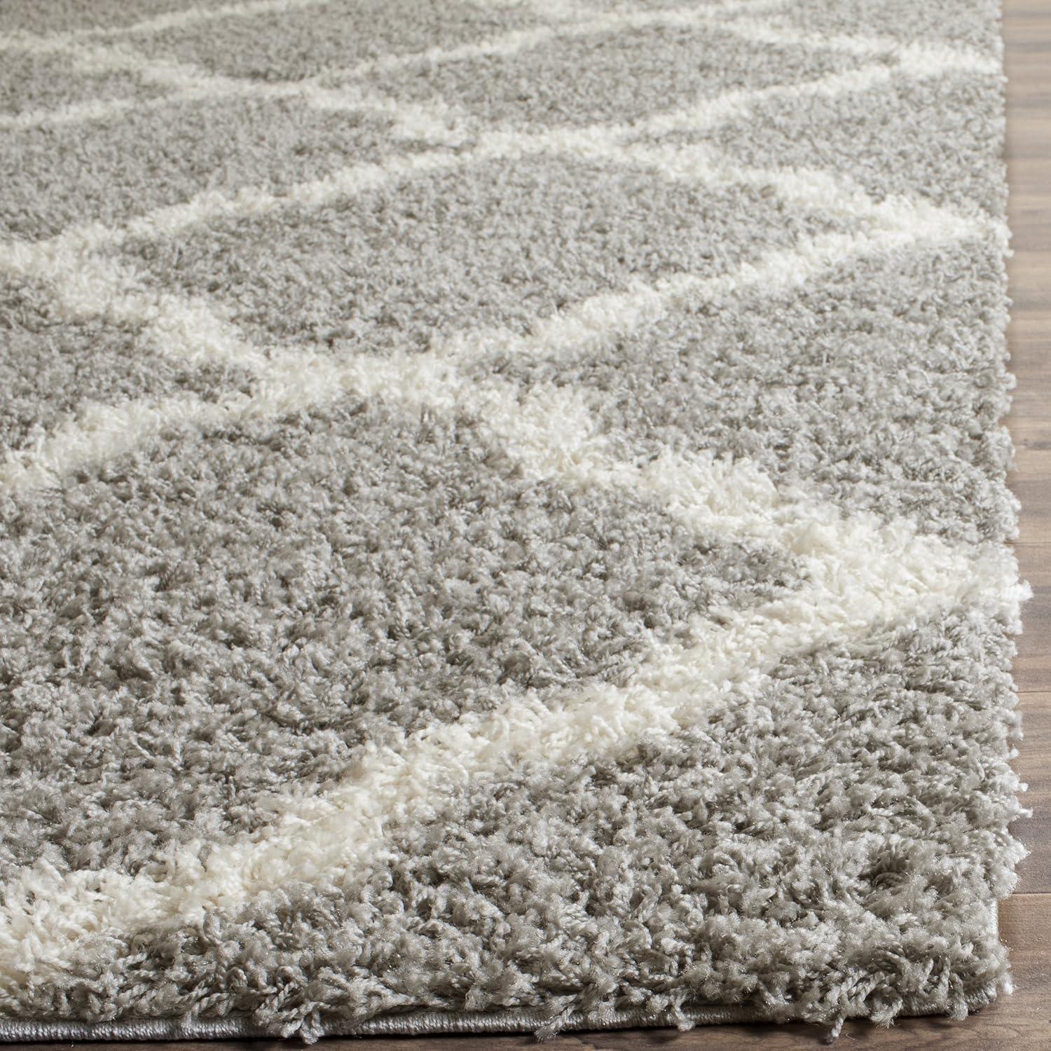 image:imageSAFAVIEH Area Rug 8x10 Dallas Shag Collection Large Ivory amp Beige Trellis Pattern NonShedding amp Easy Cleaning Plush Thick Pile Ideal for Living Room Bedroom Dining Space SGD257BGreyIvory