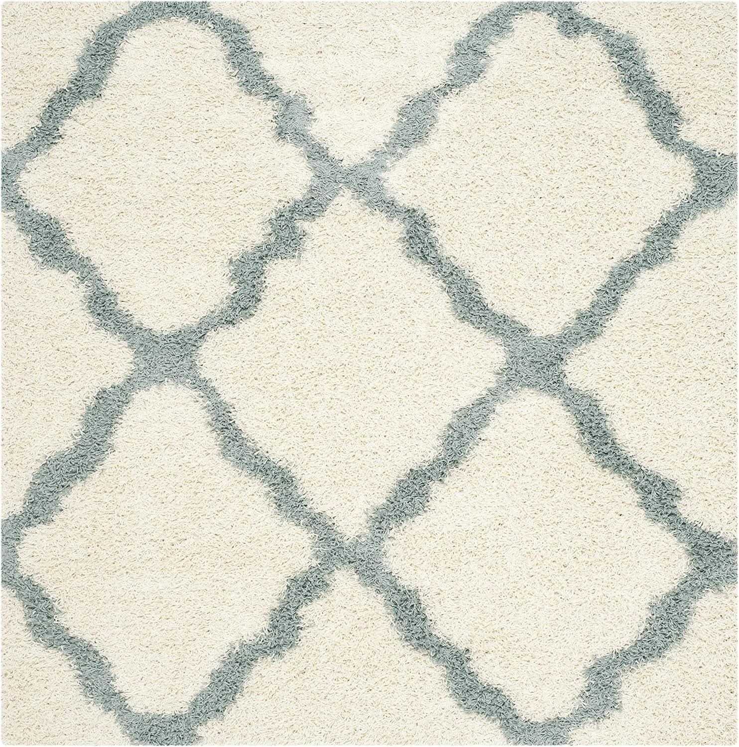 image:imageSAFAVIEH Area Rug 8x10 Dallas Shag Collection Large Ivory amp Beige Trellis Pattern NonShedding amp Easy Cleaning Plush Thick Pile Ideal for Living Room Bedroom Dining Space SGD257BIvoryLight Blue