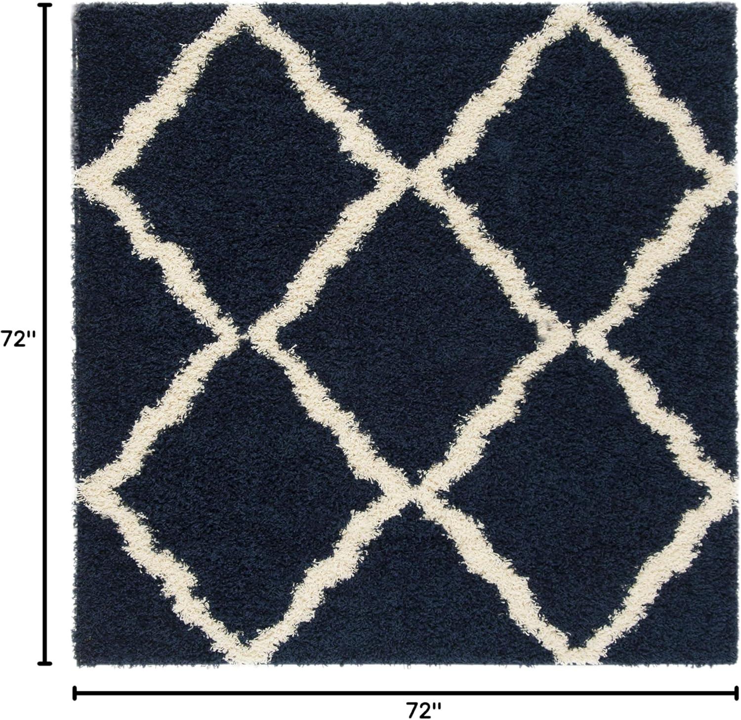 image:imageSAFAVIEH Area Rug 8x10 Dallas Shag Collection Large Ivory amp Beige Trellis Pattern NonShedding amp Easy Cleaning Plush Thick Pile Ideal for Living Room Bedroom Dining Space SGD257BNavyIvory