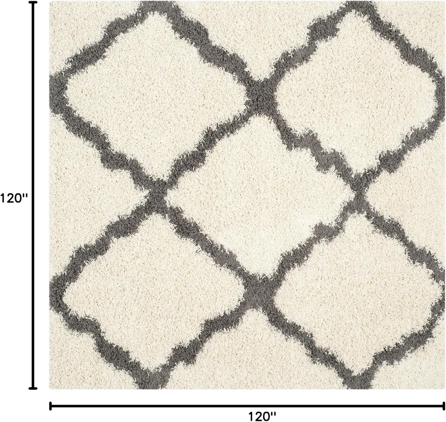 image:imageSAFAVIEH Area Rug 8x10 Dallas Shag Collection Large Ivory amp Beige Trellis Pattern NonShedding amp Easy Cleaning Plush Thick Pile Ideal for Living Room Bedroom Dining Space SGD257BIvoryDark Grey