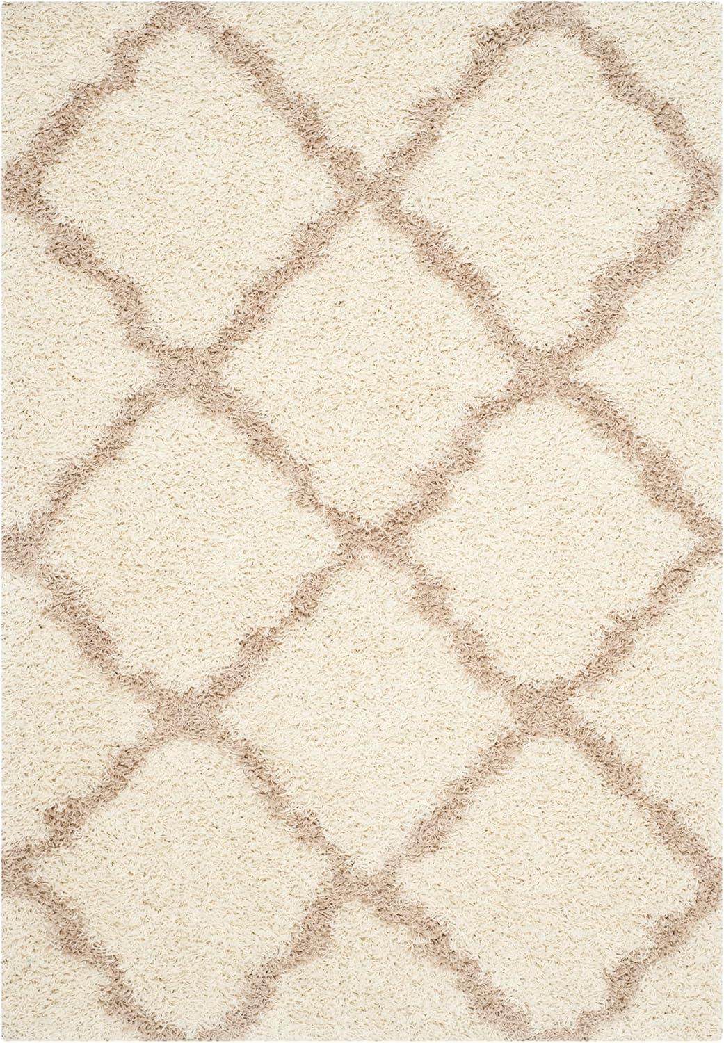 image:imageSAFAVIEH Area Rug 8x10 Dallas Shag Collection Large Ivory amp Beige Trellis Pattern NonShedding amp Easy Cleaning Plush Thick Pile Ideal for Living Room Bedroom Dining Space SGD257BIvoryBeige