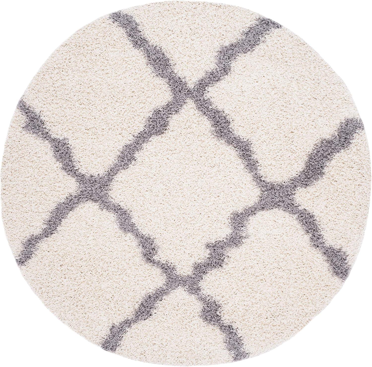image:imageSAFAVIEH Area Rug 8x10 Dallas Shag Collection Large Ivory amp Beige Trellis Pattern NonShedding amp Easy Cleaning Plush Thick Pile Ideal for Living Room Bedroom Dining Space SGD257BIvoryGrey