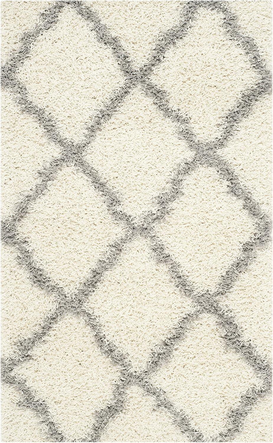image:imageSAFAVIEH Area Rug 8x10 Dallas Shag Collection Large Ivory amp Beige Trellis Pattern NonShedding amp Easy Cleaning Plush Thick Pile Ideal for Living Room Bedroom Dining Space SGD257BIvoryGrey
