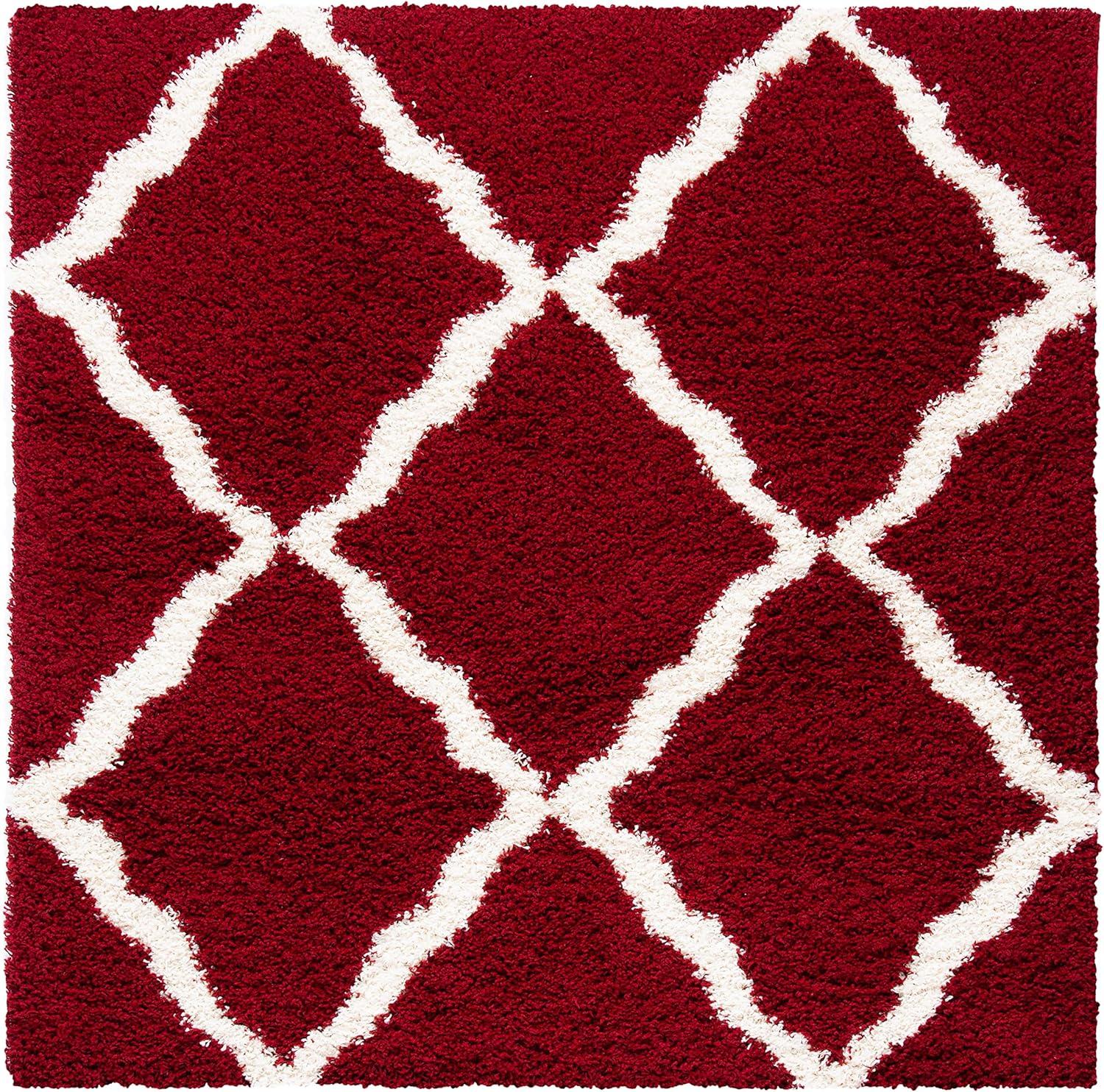 image:imageSAFAVIEH Area Rug 8x10 Dallas Shag Collection Large Ivory amp Beige Trellis Pattern NonShedding amp Easy Cleaning Plush Thick Pile Ideal for Living Room Bedroom Dining Space SGD257BRedIvory