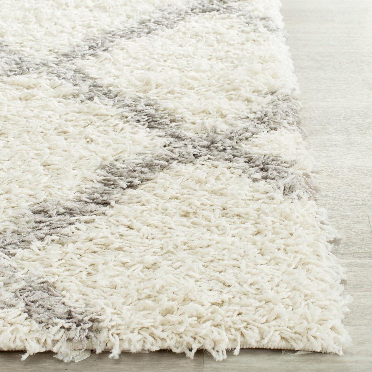 image:imageSAFAVIEH Area Rug 8x10 Dallas Shag Collection Large Ivory amp Beige Trellis Pattern NonShedding amp Easy Cleaning Plush Thick Pile Ideal for Living Room Bedroom Dining Space SGD257BIvoryGrey