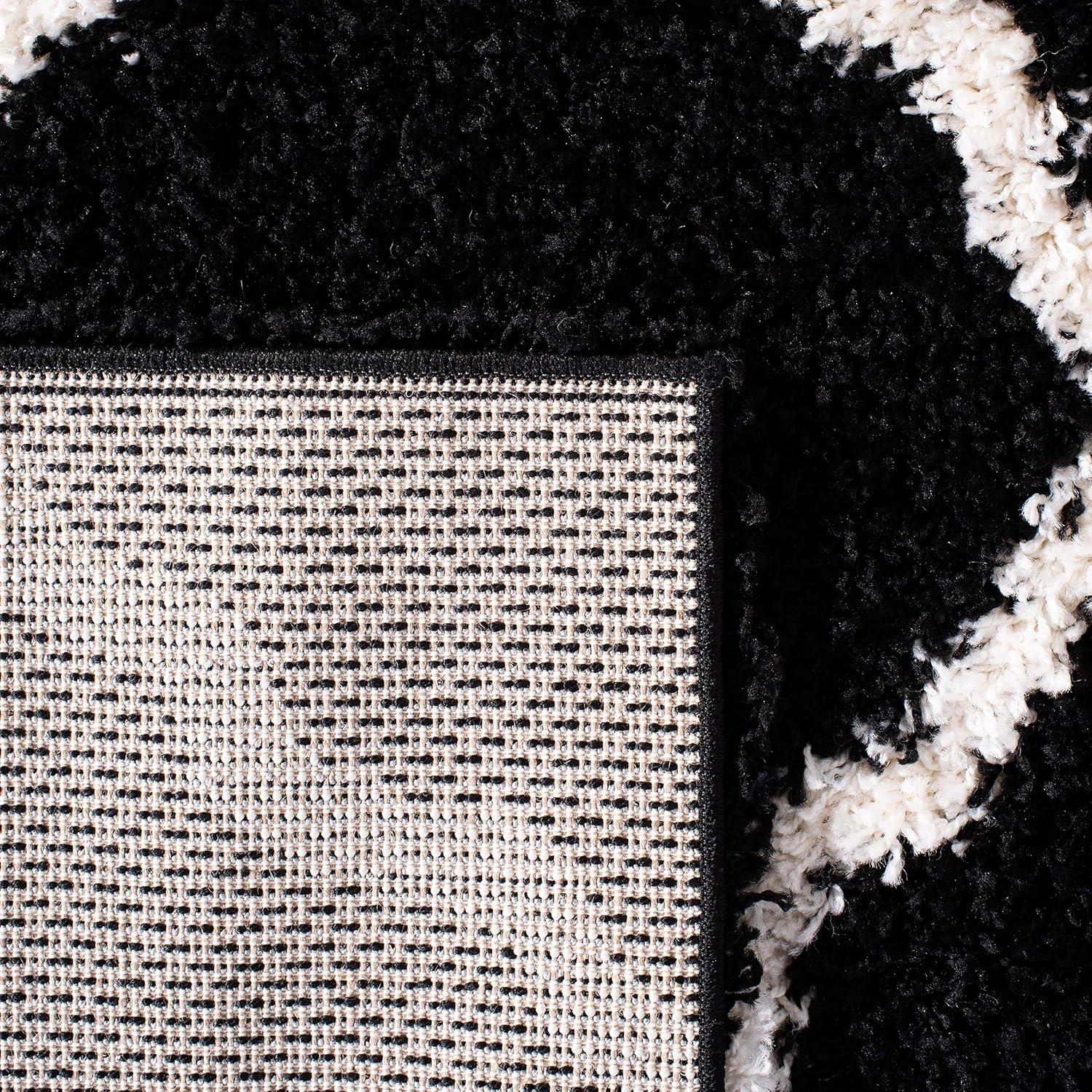 image:imageSAFAVIEH Area Rug 8x10 Dallas Shag Collection Large Ivory amp Beige Trellis Pattern NonShedding amp Easy Cleaning Plush Thick Pile Ideal for Living Room Bedroom Dining Space SGD257BBlackIvory