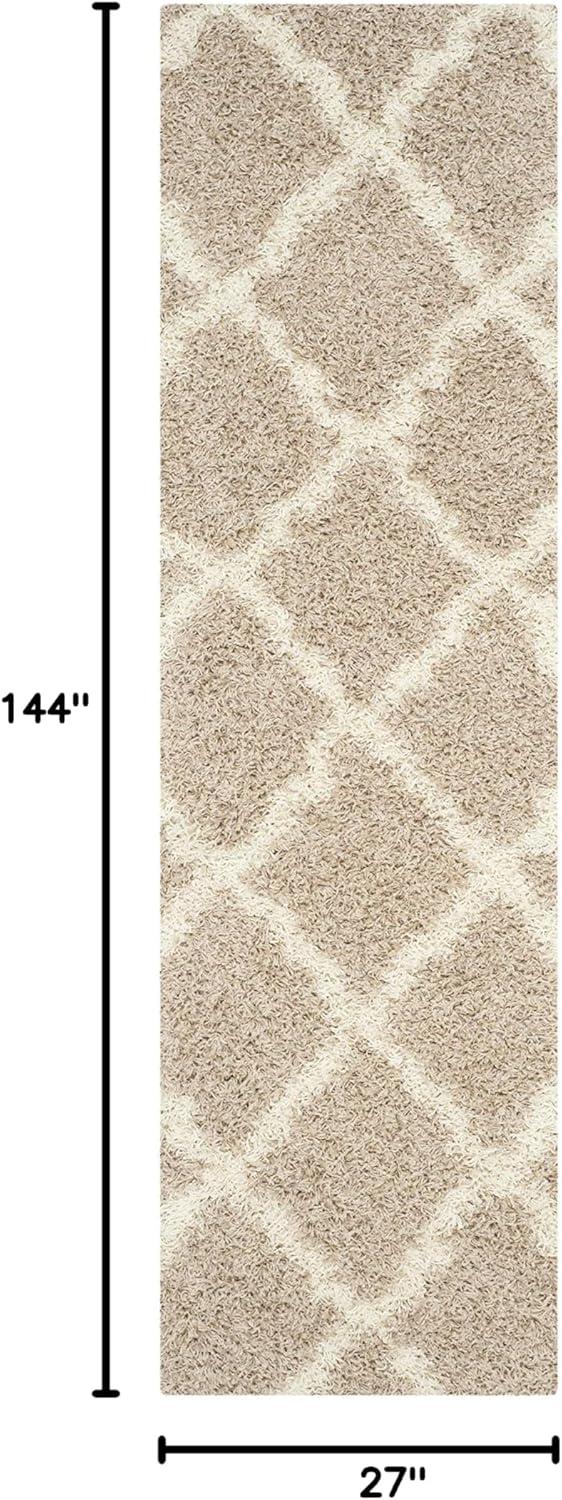image:imageSAFAVIEH Area Rug 8x10 Dallas Shag Collection Large Ivory amp Beige Trellis Pattern NonShedding amp Easy Cleaning Plush Thick Pile Ideal for Living Room Bedroom Dining Space SGD257BBeigeIvory