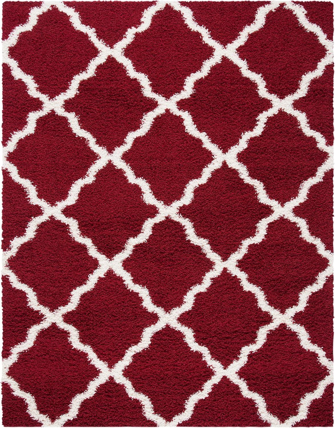 image:imageSAFAVIEH Area Rug 8x10 Dallas Shag Collection Large Ivory amp Beige Trellis Pattern NonShedding amp Easy Cleaning Plush Thick Pile Ideal for Living Room Bedroom Dining Space SGD257BRedIvory