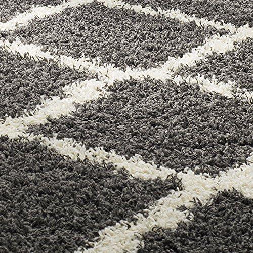 image:imageSAFAVIEH Area Rug 8x10 Dallas Shag Collection Large Ivory amp Beige Trellis Pattern NonShedding amp Easy Cleaning Plush Thick Pile Ideal for Living Room Bedroom Dining Space SGD257BDark GreyIvory