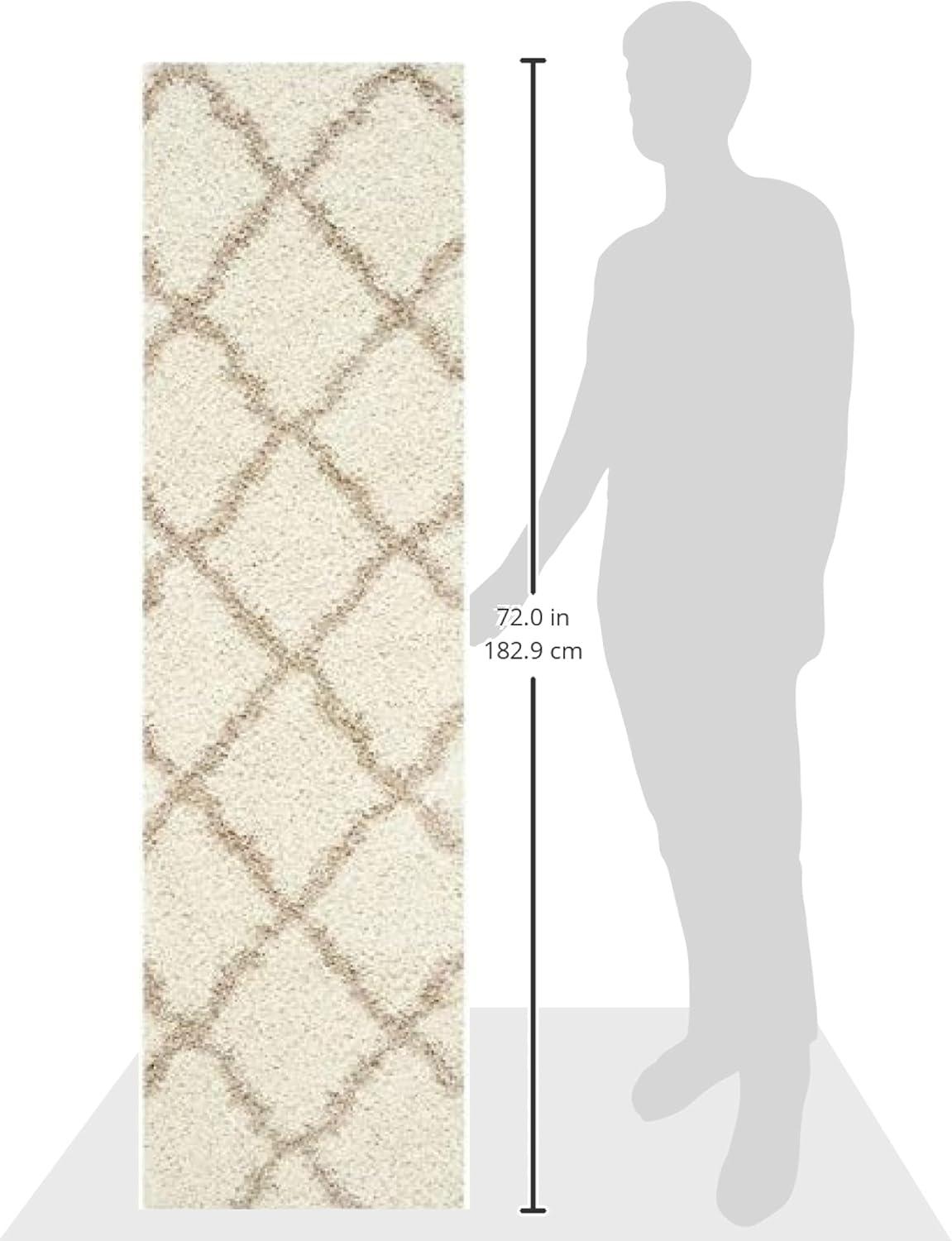 image:imageSAFAVIEH Area Rug 8x10 Dallas Shag Collection Large Ivory amp Beige Trellis Pattern NonShedding amp Easy Cleaning Plush Thick Pile Ideal for Living Room Bedroom Dining Space SGD257BIvoryBeige