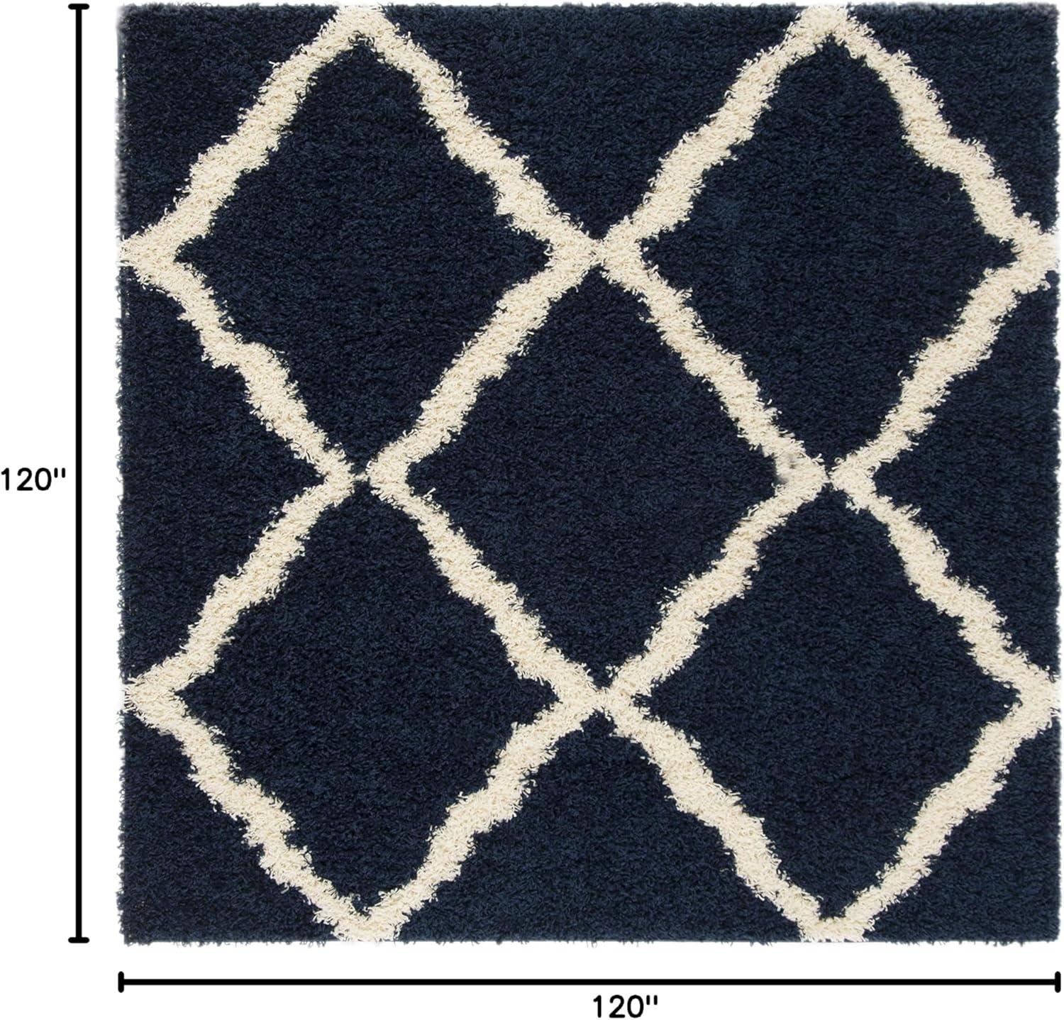 image:imageSAFAVIEH Area Rug 8x10 Dallas Shag Collection Large Ivory amp Beige Trellis Pattern NonShedding amp Easy Cleaning Plush Thick Pile Ideal for Living Room Bedroom Dining Space SGD257BNavyIvory