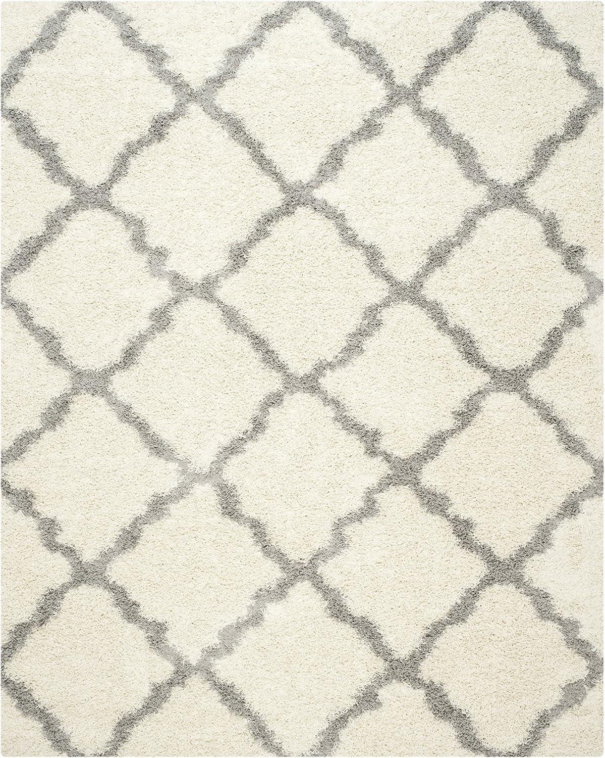 image:imageSAFAVIEH Area Rug 8x10 Dallas Shag Collection Large Ivory amp Beige Trellis Pattern NonShedding amp Easy Cleaning Plush Thick Pile Ideal for Living Room Bedroom Dining Space SGD257BIvoryGrey