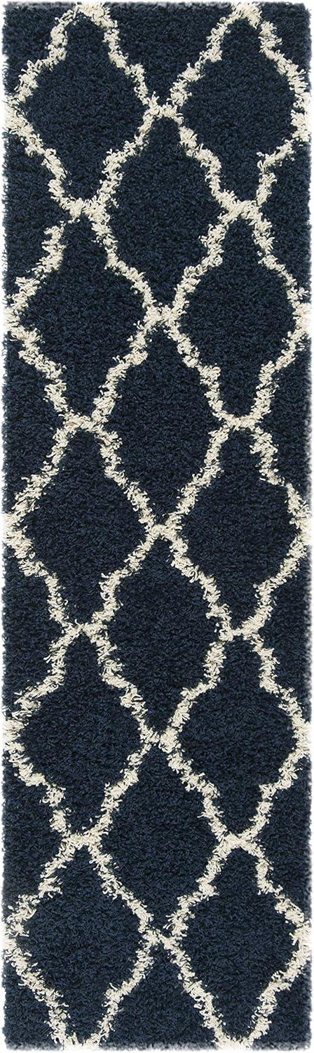 image:imageSAFAVIEH Area Rug 8x10 Dallas Shag Collection Large Ivory amp Beige Trellis Pattern NonShedding amp Easy Cleaning Plush Thick Pile Ideal for Living Room Bedroom Dining Space SGD257BNavyIvory