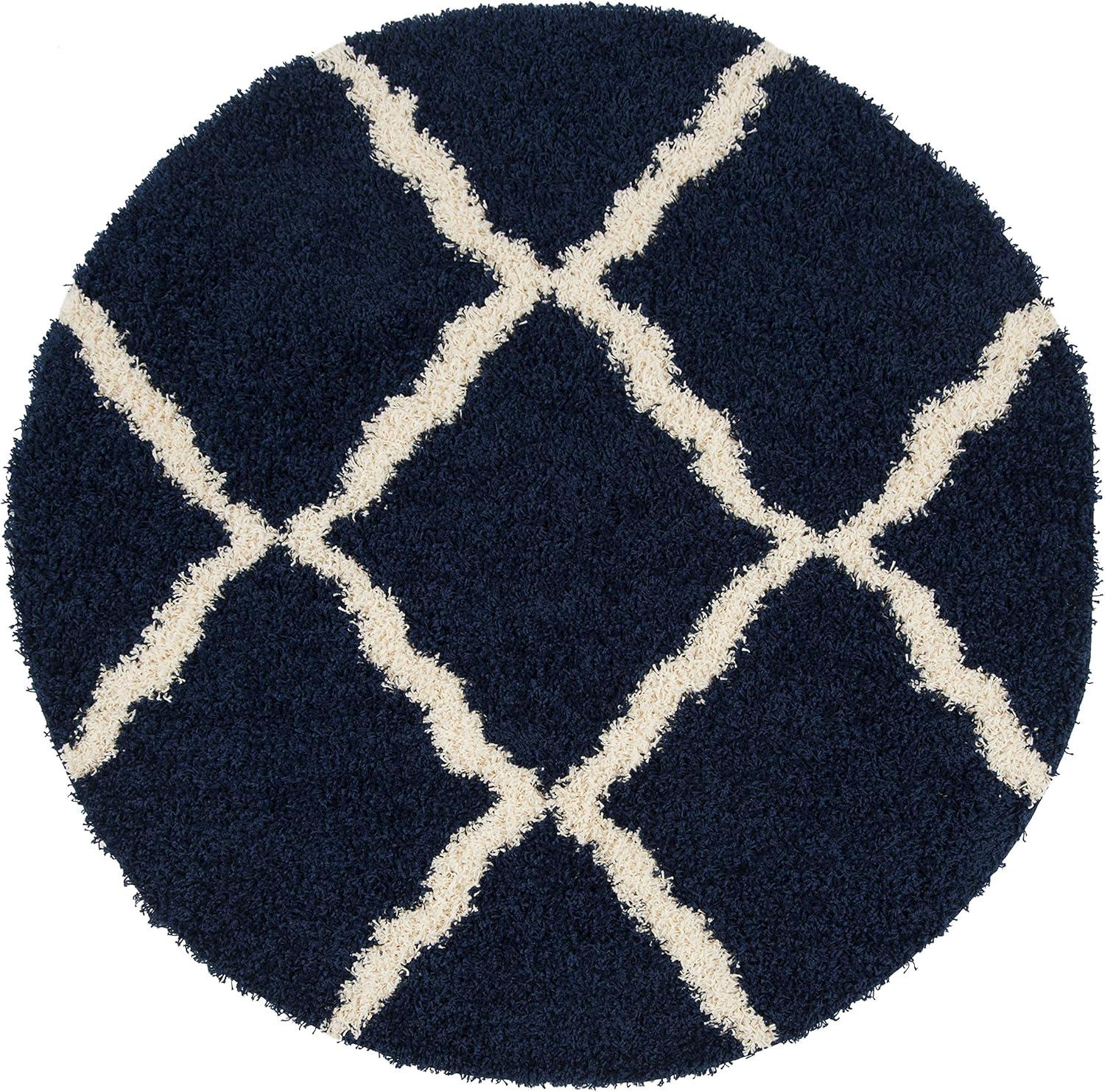 image:imageSAFAVIEH Area Rug 8x10 Dallas Shag Collection Large Ivory amp Beige Trellis Pattern NonShedding amp Easy Cleaning Plush Thick Pile Ideal for Living Room Bedroom Dining Space SGD257BNavyIvory